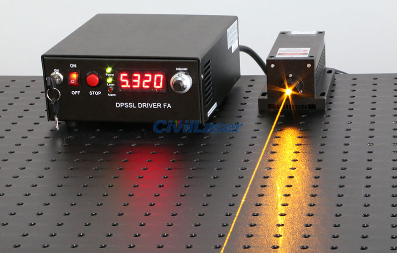 589nm yellow dpss laser light